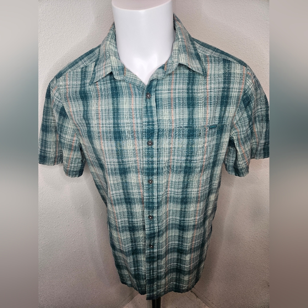 Merrell Plaid Short-sleeve Button-down Men's Medium